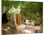 View of the artist's garden with his daughters, 1903 by Fritz von Uhde