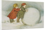 Children Rolling Snowballs by Lizzie Mack