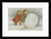 Children Rolling Snowballs by Lizzie Mack
