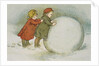 Children Rolling Snowballs by Lizzie Mack