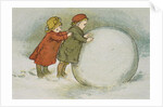 Children Rolling Snowballs by Lizzie Mack