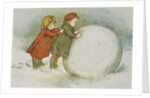 Children Rolling Snowballs by Lizzie Mack