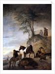Riders watering their horses by Philips Wouwermans or Wouwerman