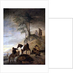 Riders watering their horses by Philips Wouwermans or Wouwerman