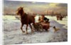 Lovers in a sleigh by Alfred von Wierusz-Kowalski