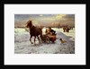 Lovers in a sleigh by Alfred von Wierusz-Kowalski