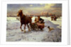 Lovers in a sleigh by Alfred von Wierusz-Kowalski