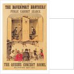 Poster advertising a psychic performance by the Davenport Brothers, 1865 by English School