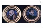 LtoR:Richard Hilliard the artist's father, c.1577, and Self Portrait, 1577 by Nicholas Hilliard