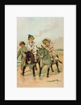 Children Riding Donkeys at the Seaside by Harriet M. Bennett