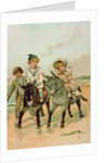 Children Riding Donkeys at the Seaside by Harriet M. Bennett