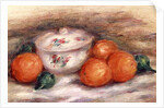 Still life with a covered dish and Oranges by Pierre Auguste Renoir
