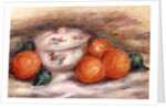 Still life with a covered dish and Oranges by Pierre Auguste Renoir