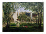 A Garden Scene, with a boy, the artist's son George Dunlop Leslie, 1840 by Charles Robert Leslie