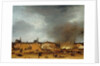 A view of Delft with the Explosion of 1654 by Egbert van der Poel
