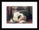 Cat with her Kittens on a Cushion by Henriette Ronner-Knip