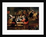 Monkeys in a Tavern, detail of the card game by Ferdinand van Kessel