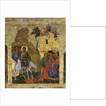 The Entry into Jerusalem, Russian icon from the iconostasis in the Cathedral of St. Sophia, Novgorod School, 14th century by Anonymous