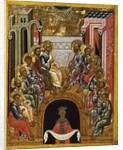 The Descent of the Holy Spirit, Russian icon from the Cathedral of St. Sophia, Novgorod School, 15th century by School Russian
