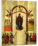 The Protection of the Theotokos Russian icon from the Zverin Monastery, 1399 by Novgorod School