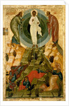 The Transfiguration of Our Lord, Russian icon from the Holy Theotokos Dormition Church on the Volotovo field near Novgorod by Novgorod School