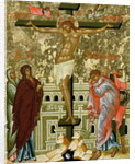 The Crucifixion of Our Lord, Russian icon from the Cathedral of St. Sophia, Novgorod School, 15th century by Anonymous