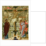 The Crucifixion of Our Lord, Russian icon from the Cathedral of St. Sophia, Novgorod School, 15th century by Anonymous