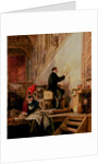 Daniel Maclise painting his mural 'The Death of Nelson' in the House of Lords, 1865 by John Ballantyne