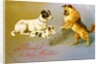 Puppies in the Straw, Victorian postcard by Anonymous