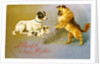 Puppies in the Straw, Victorian postcard by Anonymous