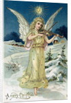 Angel with Violin, Victorian postcard by Anonymous