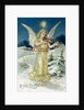 Angel with Violin, Victorian postcard by Anonymous