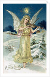 Angel with Violin, Victorian postcard by Anonymous