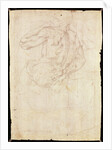 Drawing of a male standing figure by Michelangelo Buonarroti