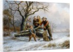Chopping firewood, 1865 by Alexis de Leeuw