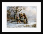 Chopping firewood, 1865 by Alexis de Leeuw
