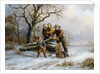 Chopping firewood, 1865 by Alexis de Leeuw