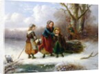 Three Girls in a Winter Landscape, 1865 by Alexis de Leeuw