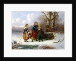 Three Girls in a Winter Landscape, 1865 by Alexis de Leeuw