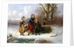 Three Girls in a Winter Landscape, 1865 by Alexis de Leeuw