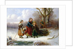 Three Girls in a Winter Landscape, 1865 by Alexis de Leeuw
