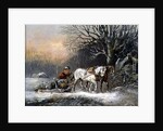 Timber Sledge in Winter, 19th century by German School