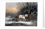 Timber Sledge in Winter, 19th century by German School