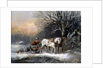 Timber Sledge in Winter, 19th century by German School