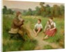Children Listen to a Shepherd Playing a Flute by J. Alsina
