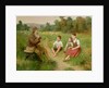 Children Listen to a Shepherd Playing a Flute by J. Alsina
