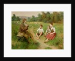 Children Listen to a Shepherd Playing a Flute by J. Alsina