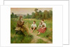 Children Listen to a Shepherd Playing a Flute by J. Alsina