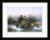 A Boy Pushing a Young Girl in a Sledge by Jan Walraven