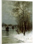 Girls Walking on a Frozen River by Johann II Jungblut